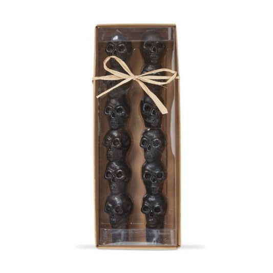 skull tapers set of 2 - black