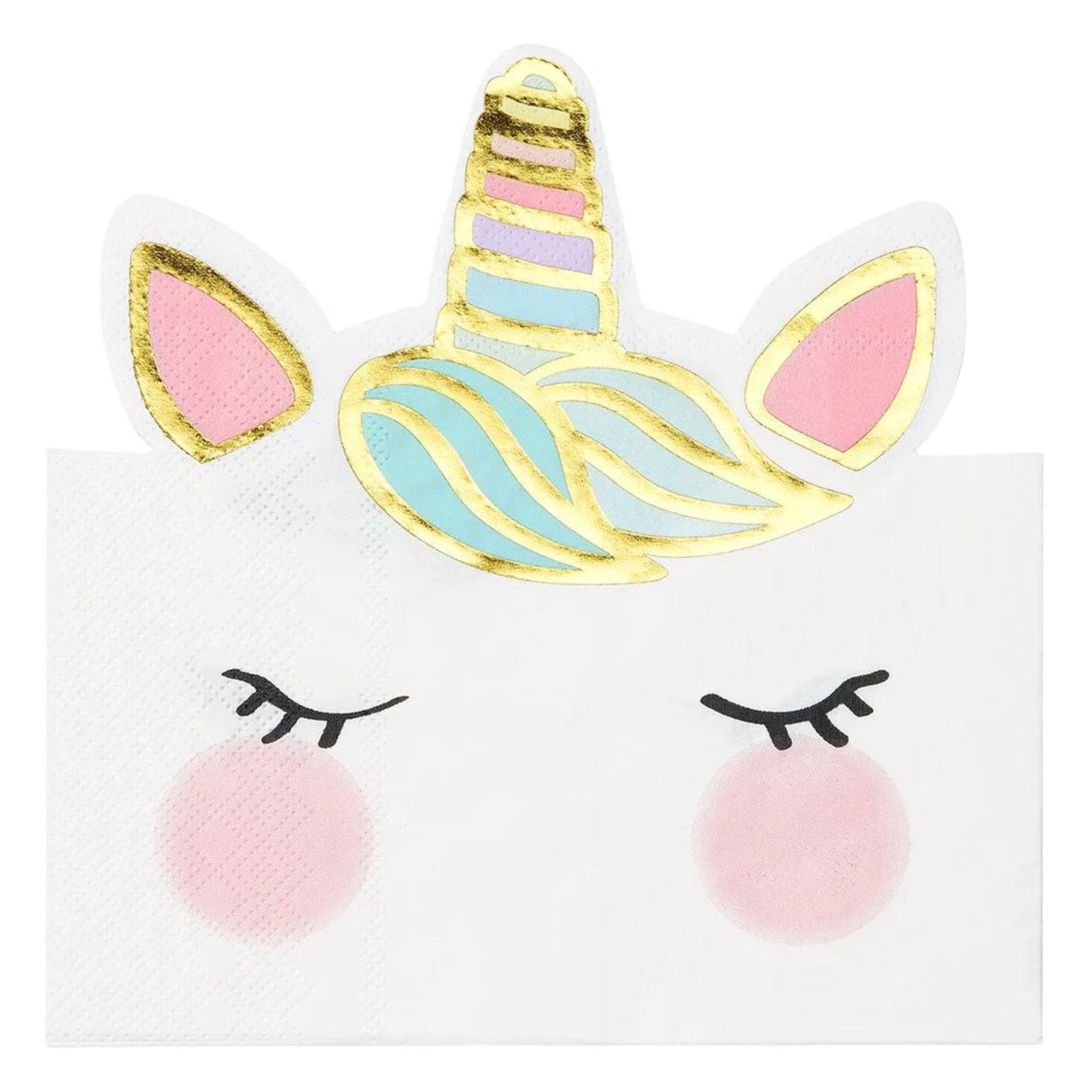 Servilletas para almuerzo con cara de unicornios de We Heart, 16 piezas.