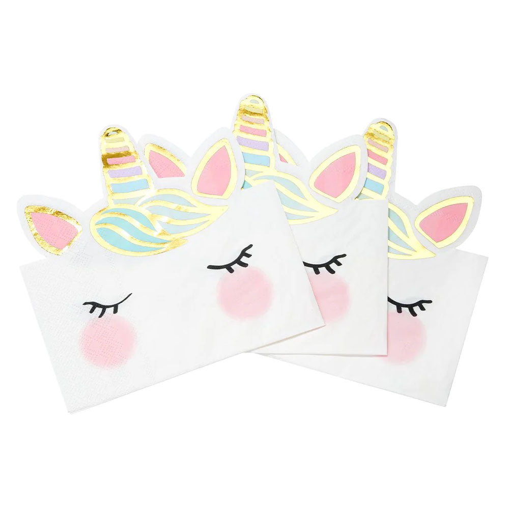 Servilletas para almuerzo con cara de unicornios de We Heart, 16 piezas.
