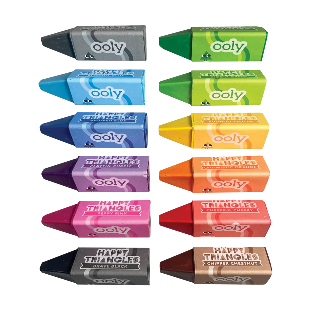 Happy Triangles Jumbo Crayons - Set of 12