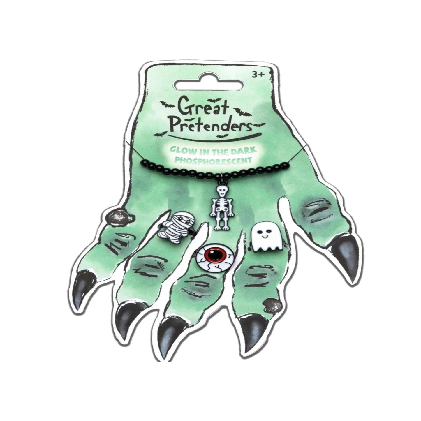Witch Hand Ring Card with 3 Rings & Bracelet