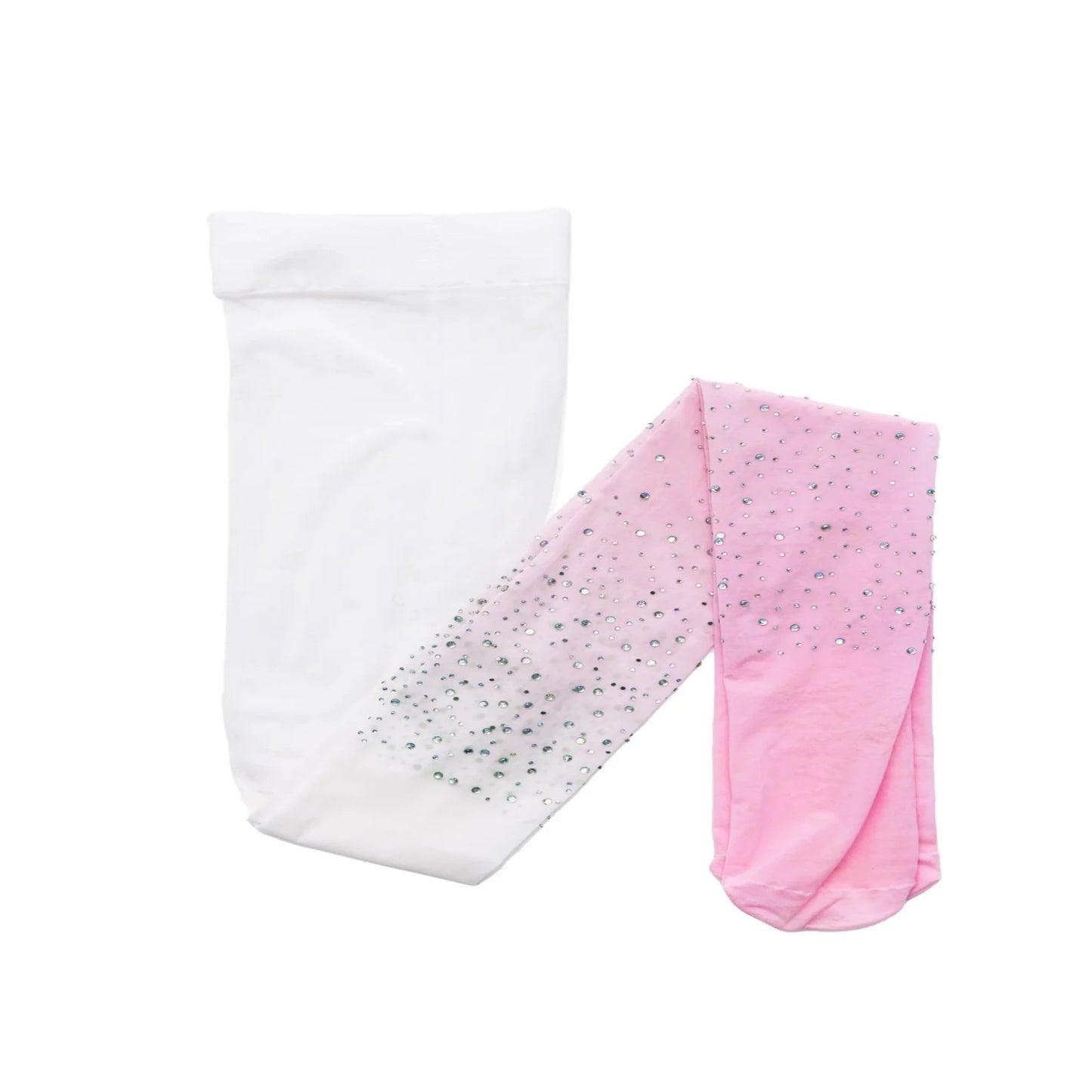 Rhinestone Tights Ombre Pink/White