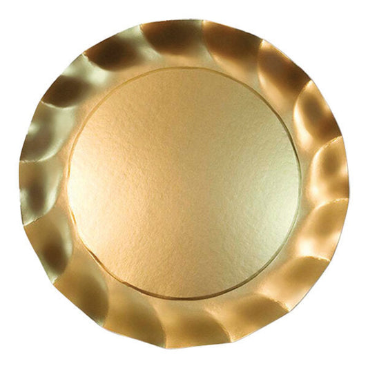 Satin Gold Wavy Paper Salad Plate