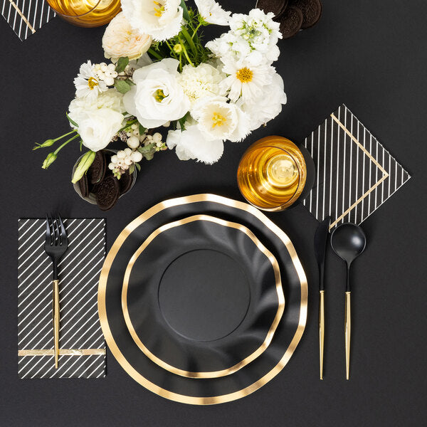 Black & Gold Plastic Cutlery