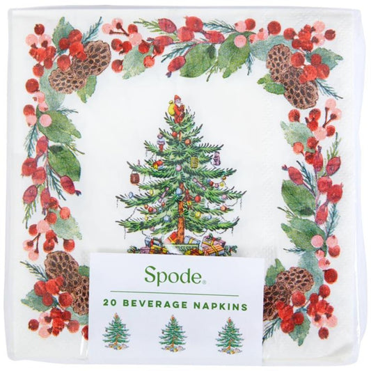 20CT Spode Pinecone Beverage Napkins