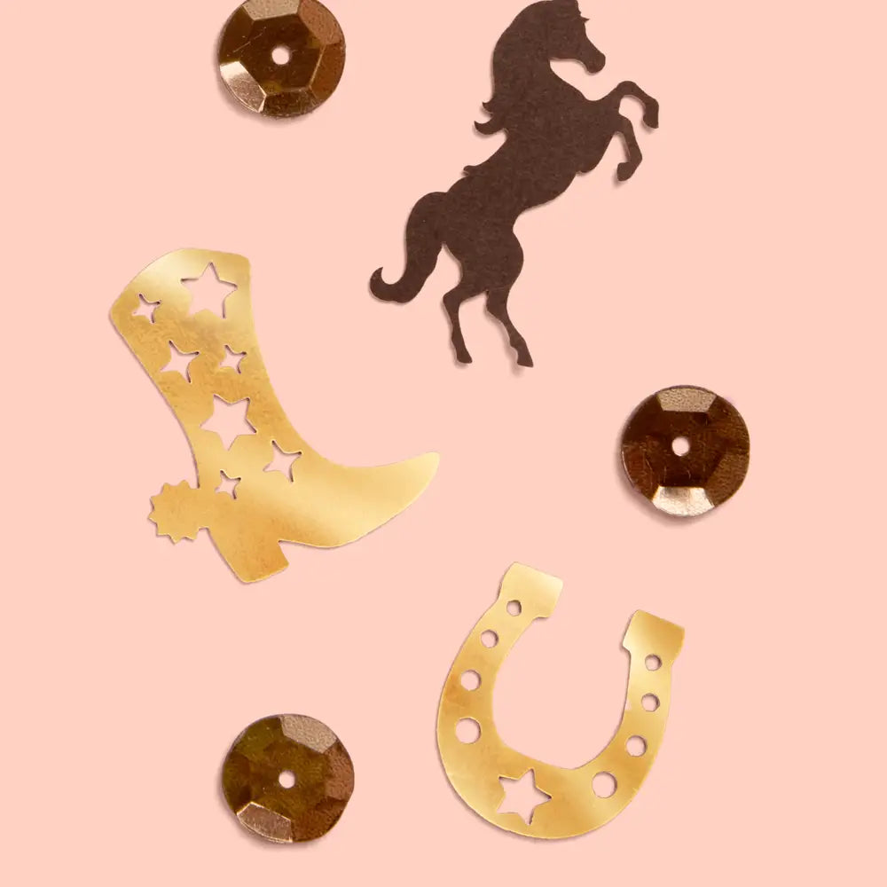 Gold Western Confetti Western Party Cowgirl