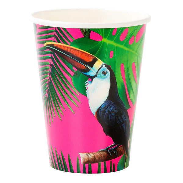 Vasos de papel brillantes Fiesta Tropical
