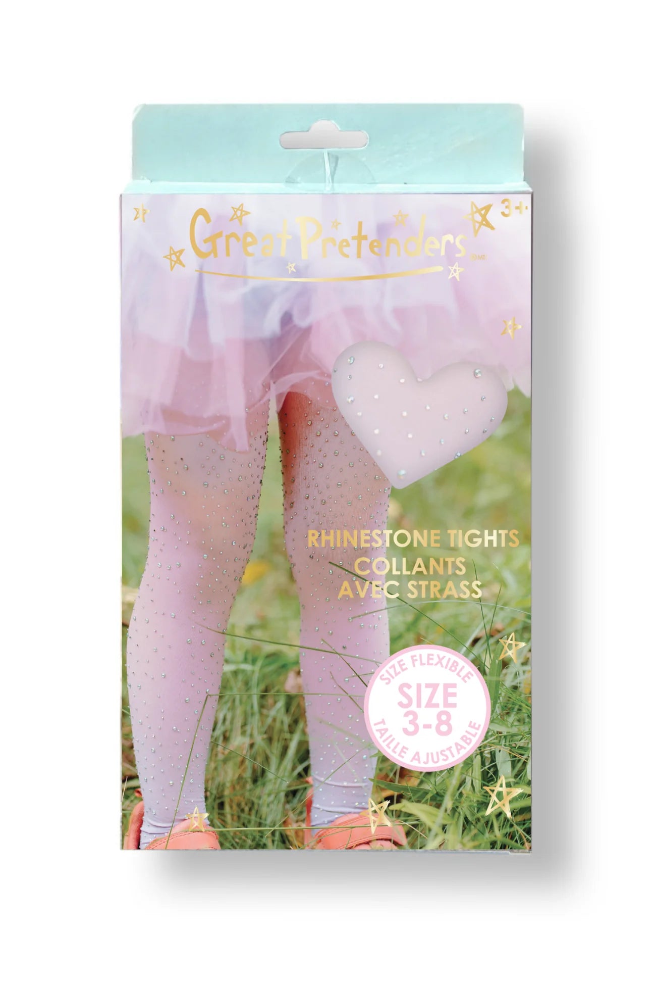 Rhinestone Tights Ombre Pink/White