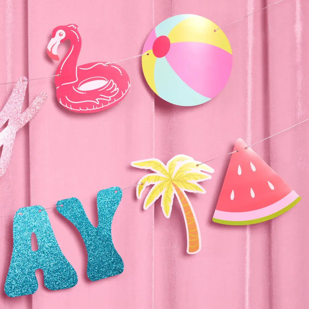 Pool Party Birthday Banner