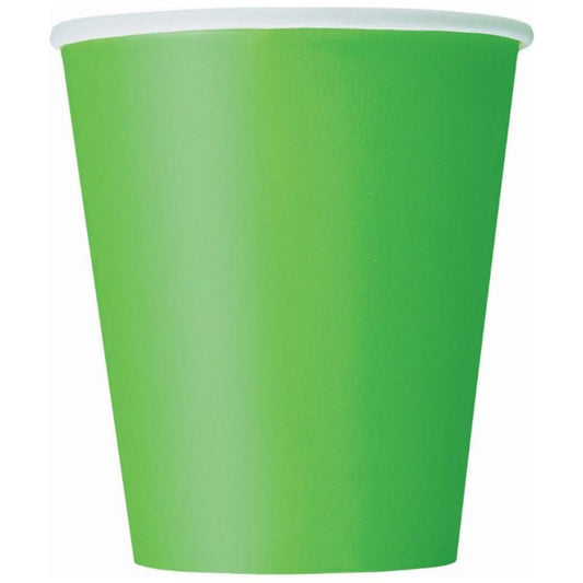 Vasos de cartón, color verde.