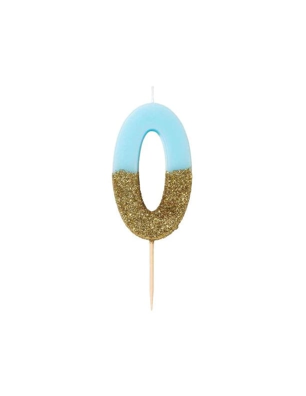 Blue Glitter Candles