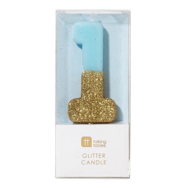 Blue Glitter Candles