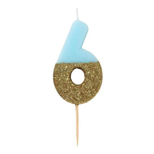 Blue Glitter Candles