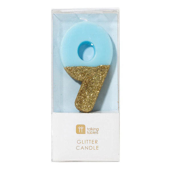 Blue Glitter Candles