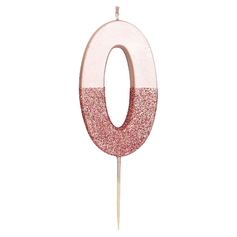 Rose Gold Numbers Candles