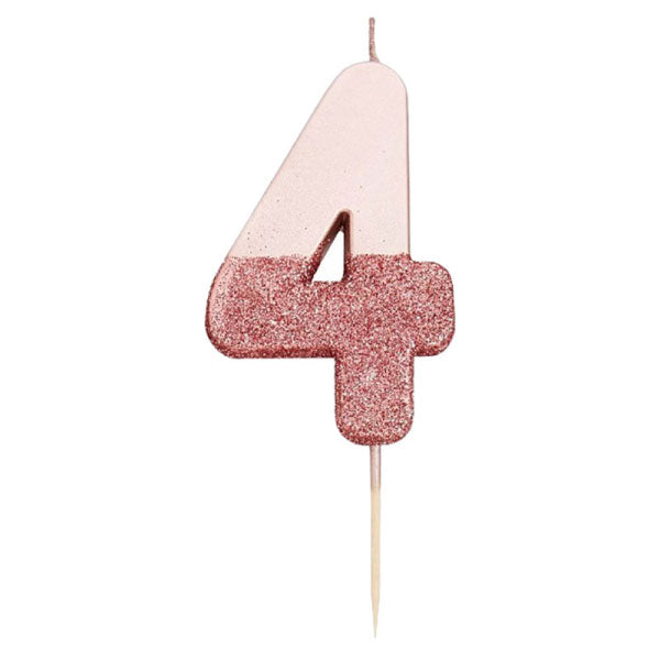 Rose Gold Numbers Candles