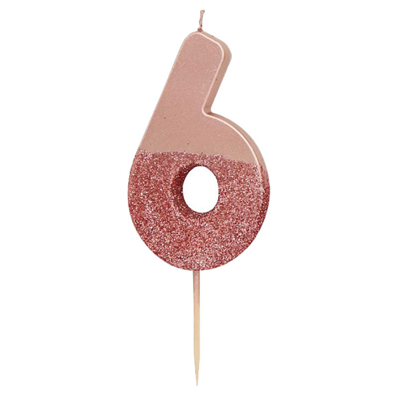 Rose Gold Numbers Candles