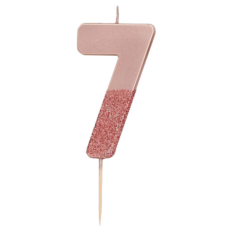 Rose Gold Numbers Candles