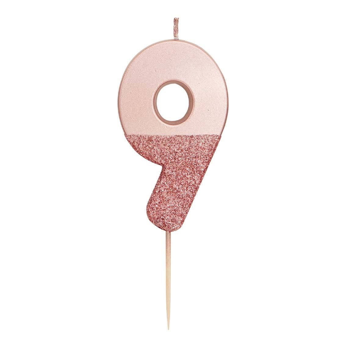 Rose Gold Numbers Candles