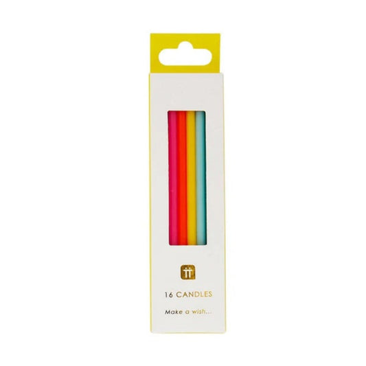 Mesas parlantes 16 velas arcoiris