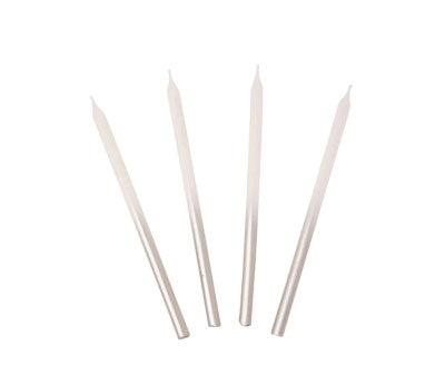Tall Cake Candles - Luxe Silver