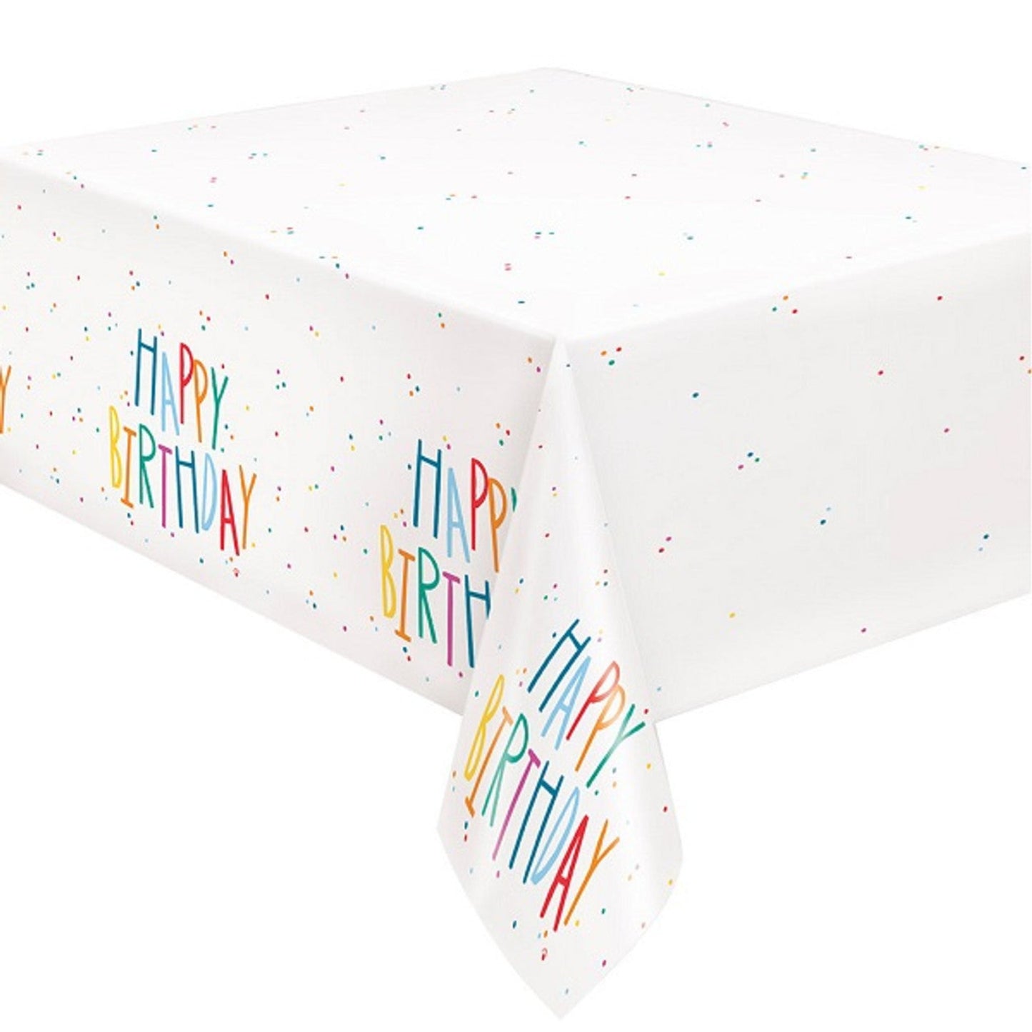 Birthday Mayhem Mantel rectangular de plástico de 54 x 84 pulgadas, pliegue corto