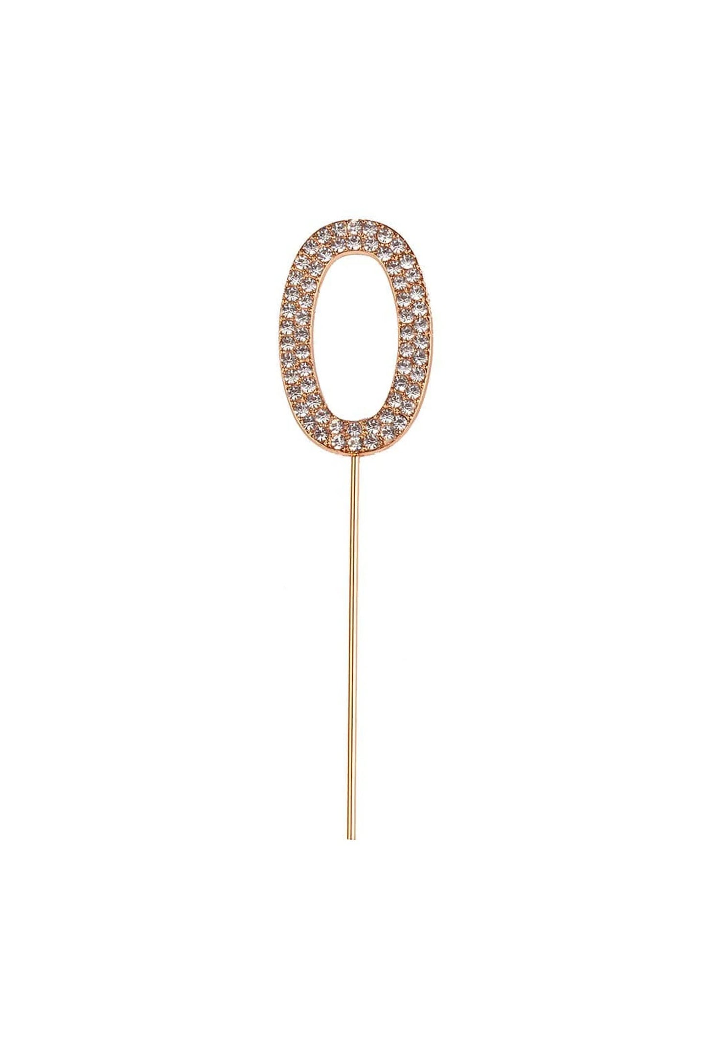 Rhinestone Cake Topper Numbers Gold