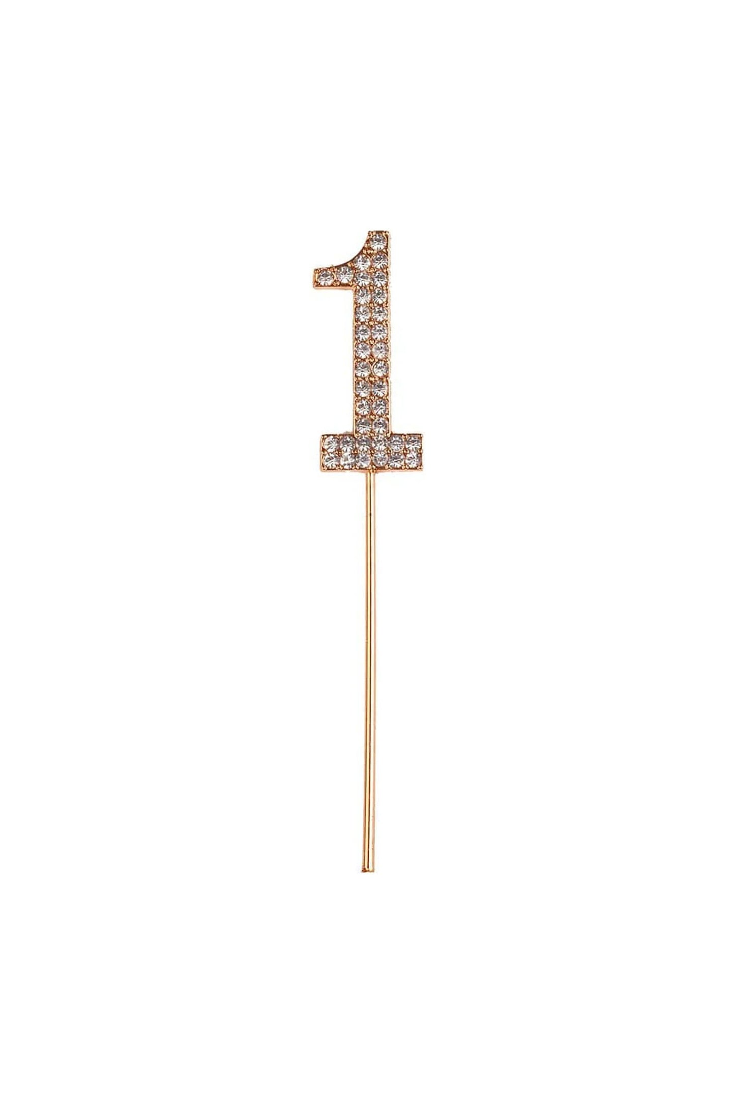 Rhinestone Cake Topper Numbers Gold