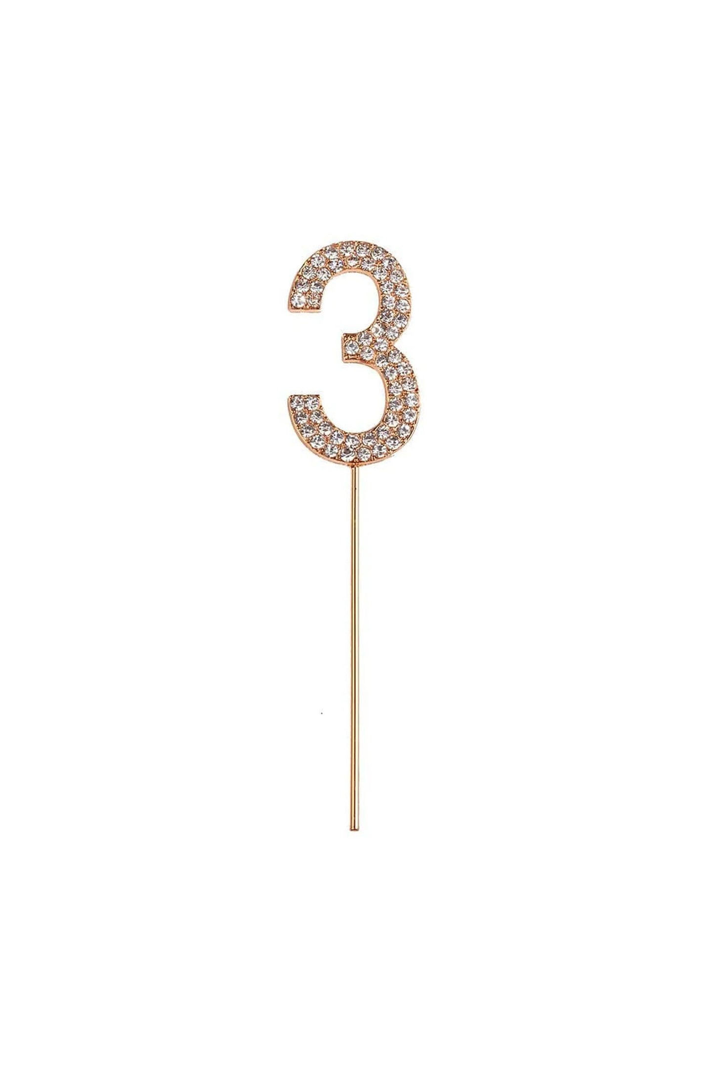 Rhinestone Cake Topper Numbers Gold