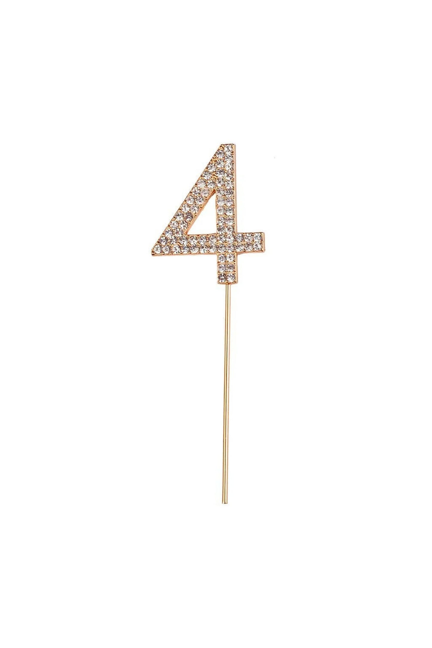 Rhinestone Cake Topper Numbers Gold