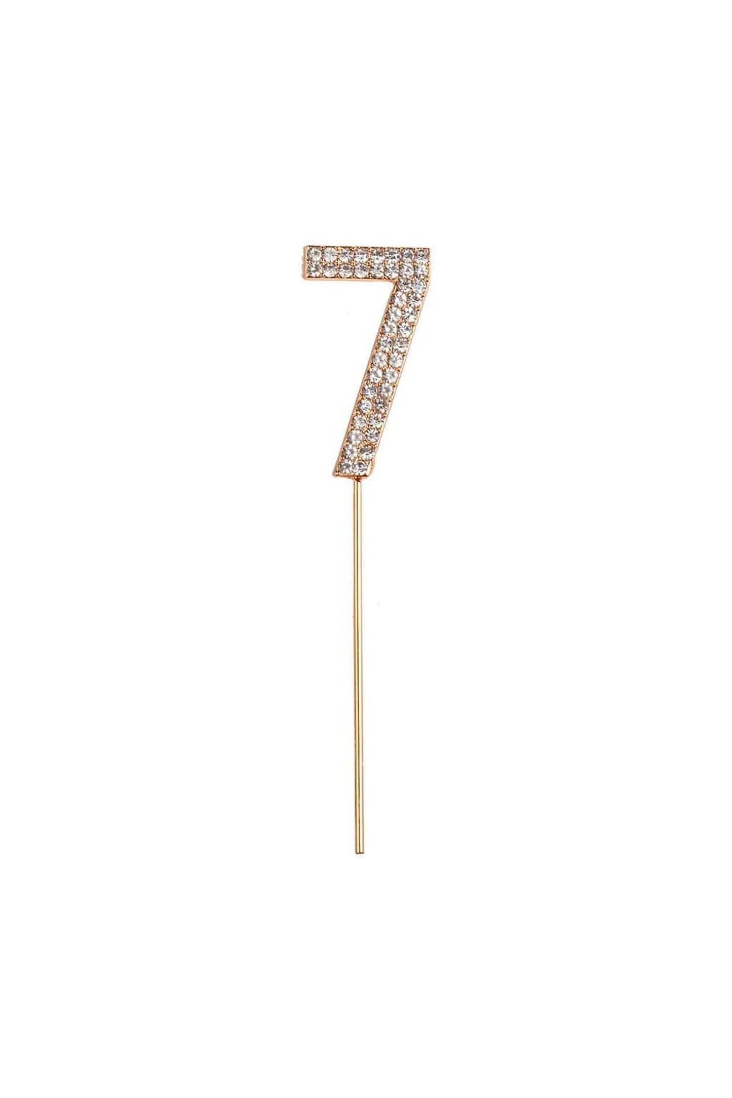 Rhinestone Cake Topper Numbers Gold