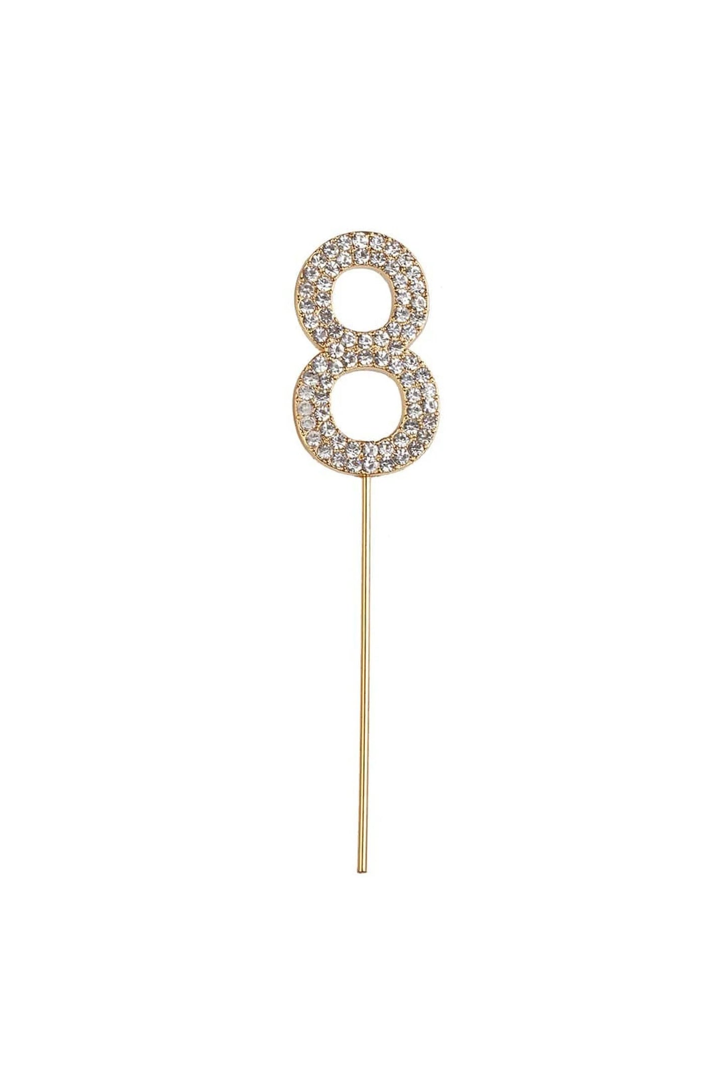 Rhinestone Cake Topper Numbers Gold