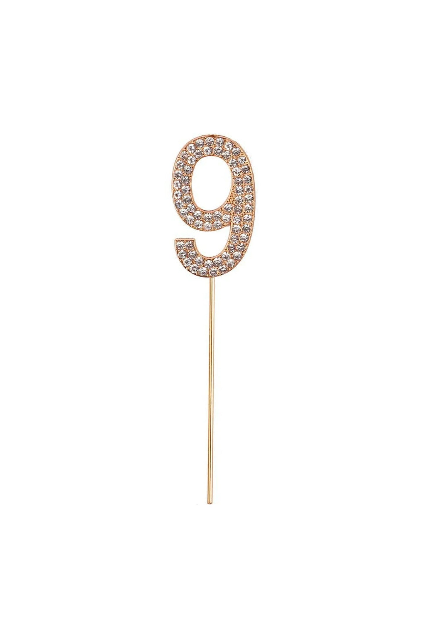 Rhinestone Cake Topper Numbers Gold