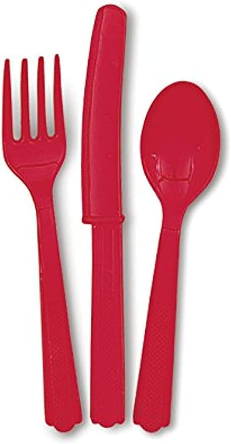 Asst Cutlery Ruby Red