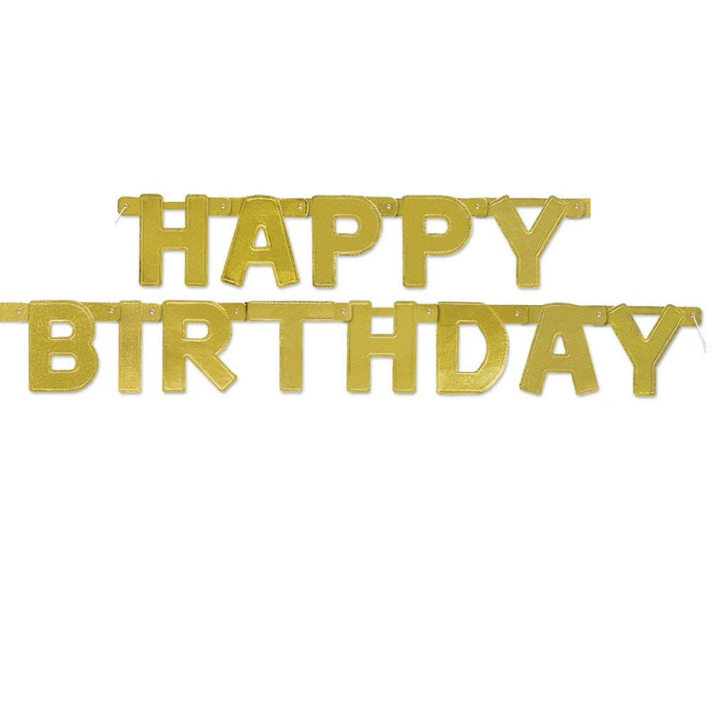 Happy Birthday Gold Deluxe Jointed Banner