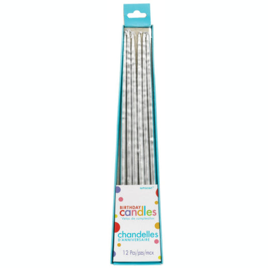 VELAS CÓNICAS LARGAS Y FINAS DE PLATA