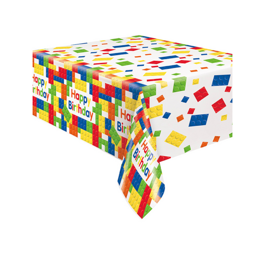 Building Blocks Birthday Rectangular Plastic Table Cover