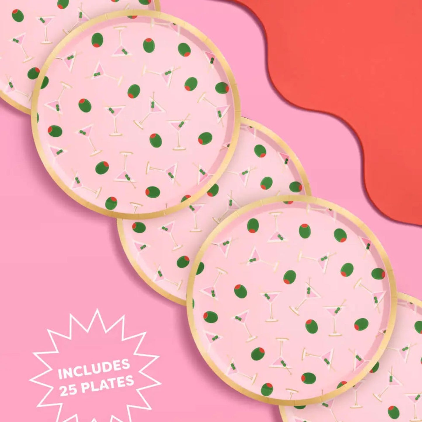 Dirty Martini Paper Plates