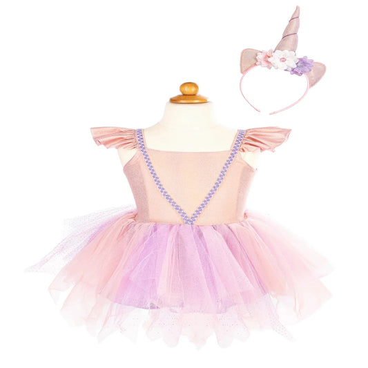 Vestido y diadema de unicornio rosa brillante
