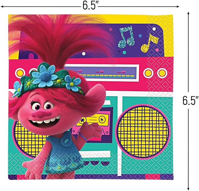 Trolls World Tour Multicolor Luncheon Napkins