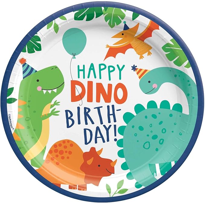 Dino-Mite Multicolor Round Plates