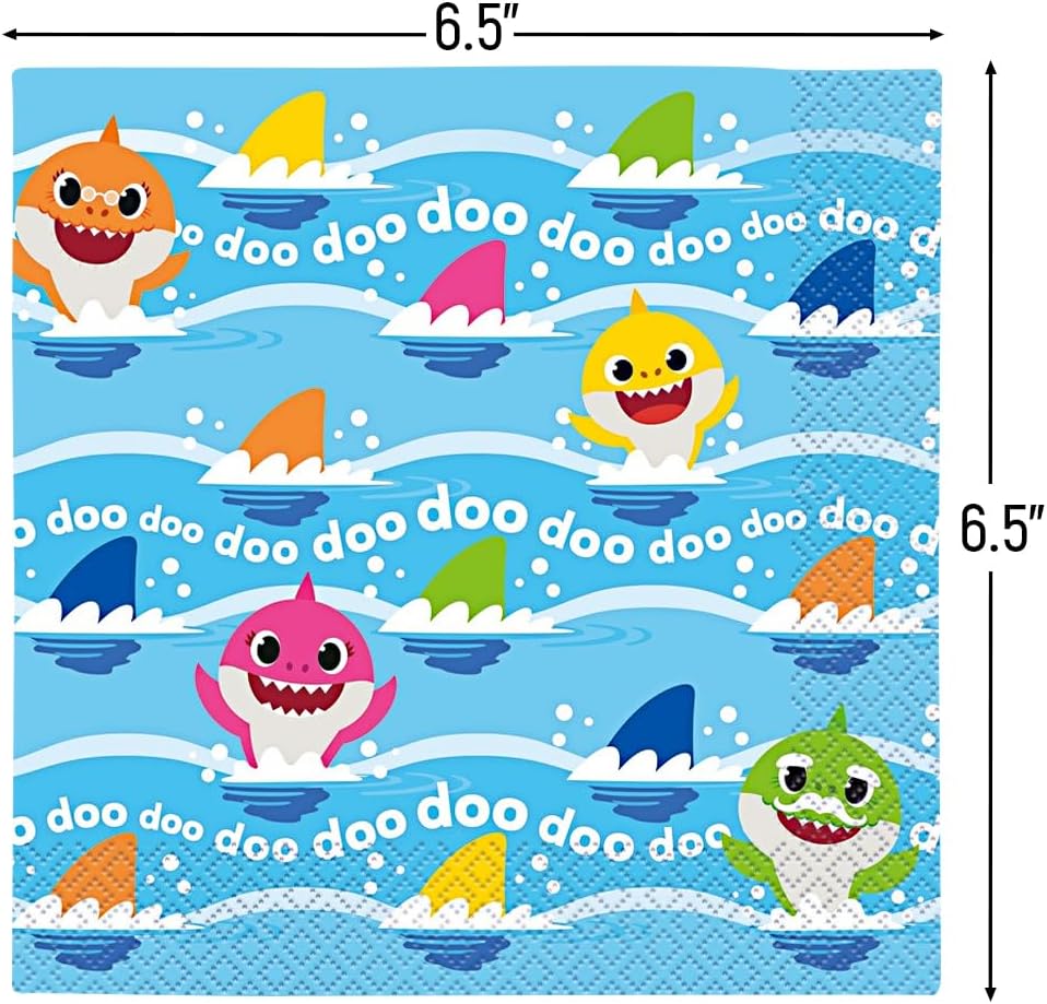 Baby Shark Multicolored Luncheon Napkins