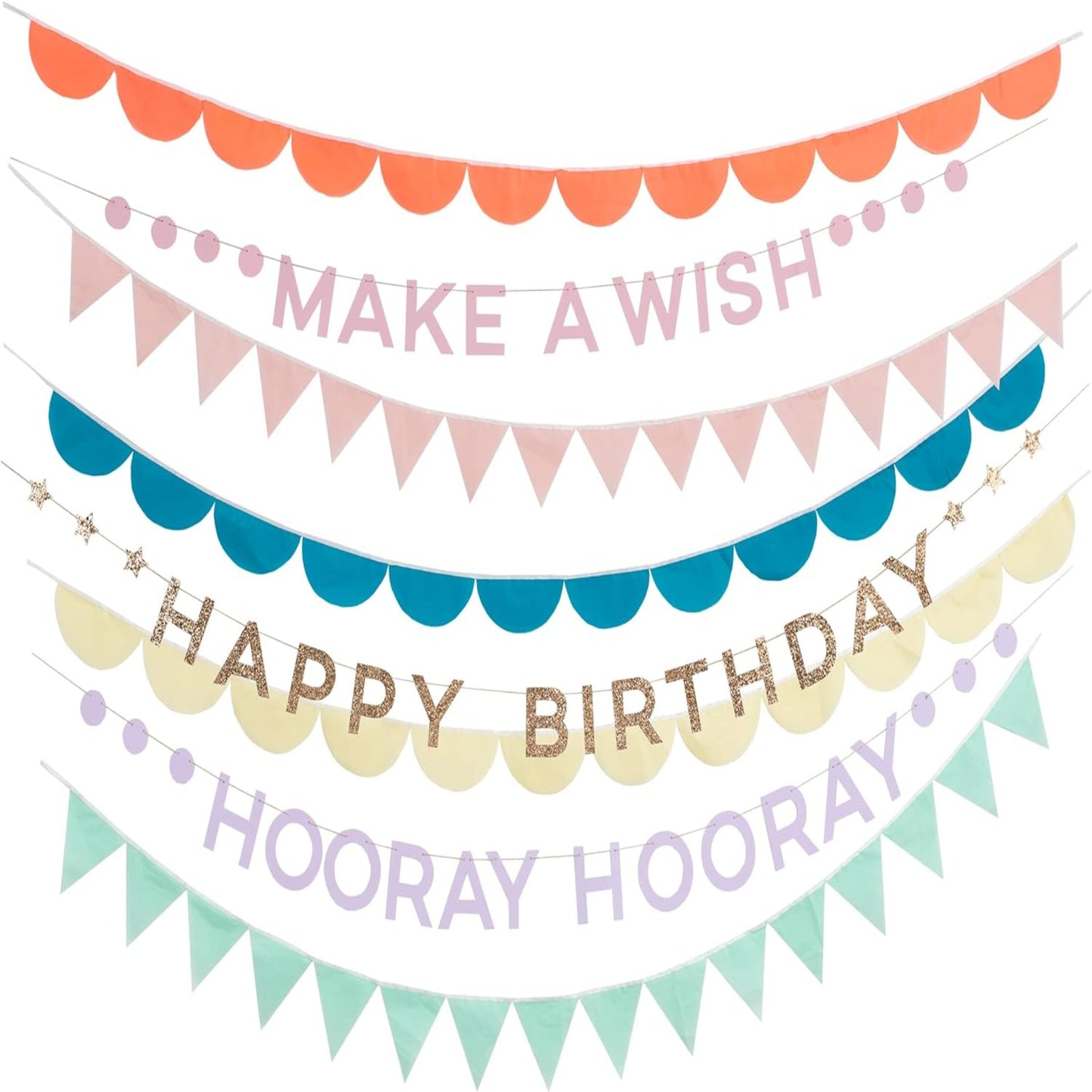 Rainbow Birthday Garlands