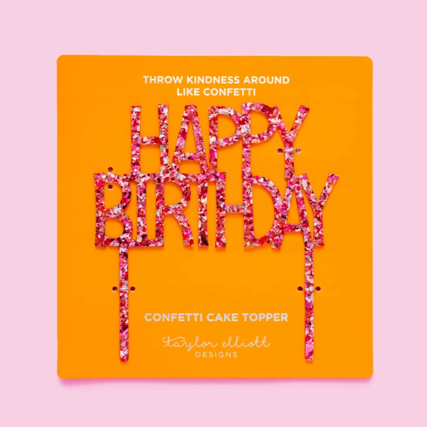 Happy Birthday Pink Cake Topper