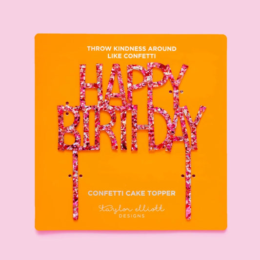 Happy Birthday Pink Cake Topper