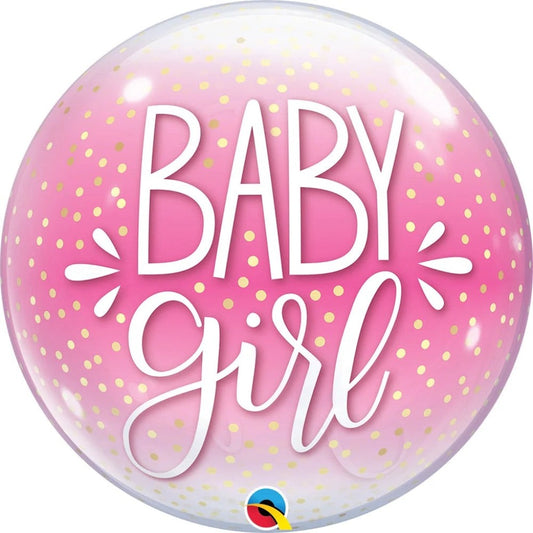 Globo elástico para baby shower Qualatex Deco Bubble de 22''