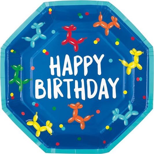 Balloon Dog Birthday Octagon Plates