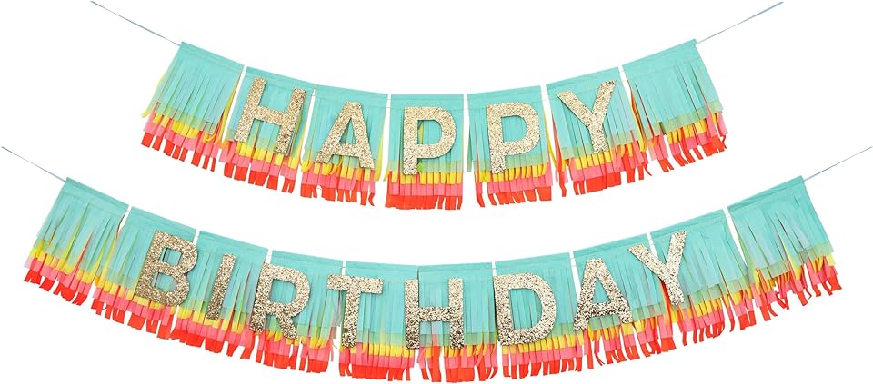Rainbow Happy Birthday Fringe Garland