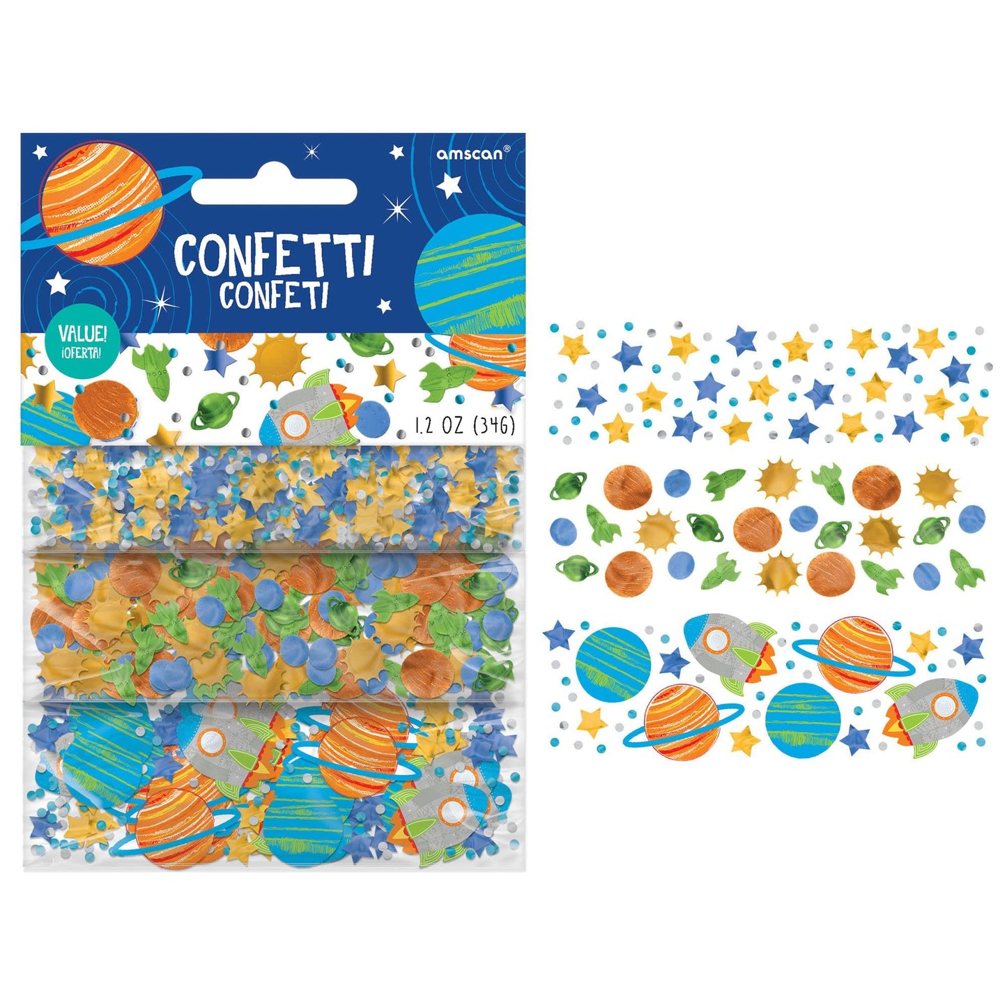 Blast off Birthday Space Confetti