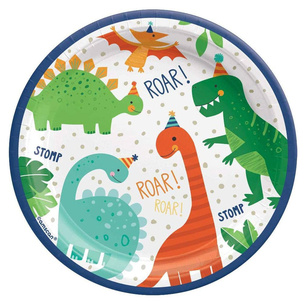 Dino-Mite Multicolor Round Plates